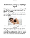 8 cách đơn giản giúp bạn ngủ ngon