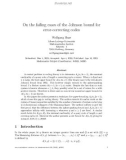 Báo cáo toán học: On the failing cases of the Johnson bound for error-correcting codes