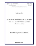 Luận văn Thạc sĩ Quản lý công: Quản lý nhà nước đối với hoạt động của đạo Tin lành trên địa bàn tỉnh Lai Châu