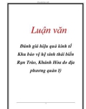 Luận văn: Đánh giá hiệu quả kinh tế Khu bảo vệ hệ sinh thái biển Rạn Trào, Khánh Hòa do địa phương quản lý