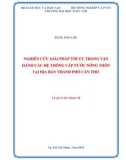 Luận văn Thạc sĩ Kỹ thuật cơ sở hạ tầng: Nghiên cứu giải pháp tối ưu trong vận hành các hệ thống cấp nước nông thôn tại địa bàn thành phố Cần Thơ