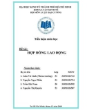 Tiểu luận: Hợp đồng lao động (pháp luật đại cương)