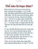 Thế nào là loạn dâm?