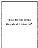 Vì sao đái tháo đường tăng nhanh ở thành thị?