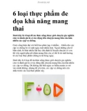 6 loại thực phẩm đe dọa khả năng mang thai