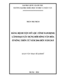 Luận văn Thạc sĩ Lịch sử: Đảng bộ huyện Mỹ Lộc (tỉnh Nam Định) lãnh đạo xây dựng đời sống văn hóa ở nông thôn từ năm 2006 đến năm 2015