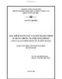 Tóm tắt Luận văn Thạc sĩ Ngôn ngữ học: Đặc điểm ngôn ngữ văn bản hành chính ngành giao thông