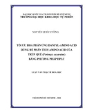 Đề Tài: Tối ưu hóa phản ứng Dansyl-Amino acid dùng để phân tích Amino acid của trùn quế ( Perionyx excavatus ) bằng phương pháp HPLC