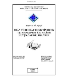 Đề Tài: Phân tích hoạt động tín dụng ngắn hạn tại NHNo-PTNT chi nhánh Cầu Kè-Trà Vinh