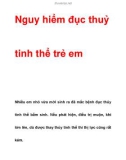 Nguy hiểm đục thuỷ tinh thể trẻ em