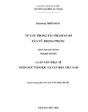 Luận văn Thạc sĩ Ngôn ngữ, Văn học và Văn hóa Việt Nam: Từ láy trong Số đỏ của Vũ Trọng Phụng