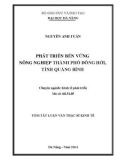 Tóm tắt luận văn Thạc sĩ Kinh tế: Phát triển bền vững nông nghiệp thành phố Đồng Hới, tỉnh Quảng Bình