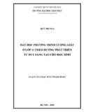 Luận văn Thạc sĩ Sư phạm Toán: Dạy học phương trình lượng giác ở lớp 11 theo hướng phát triển tư duy sáng tạo cho học sinh