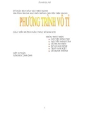 Đề tài: Phương trình vô tỷ