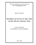 Luận văn Thạc sĩ Luật Hình sự và Tố tụng hình sự: Tội trộm cắp tài sản từ thực tiễn huyện Tiên Du, tỉnh Bắc Ninh