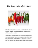 Tác dụng chữa bệnh của ớt