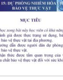 Bài giảng Dự phòng nhiễm hóa chất bảo vệ thực vật