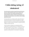 5 điều không tưởng về cholesterol