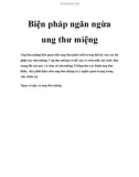 Biện pháp ngăn ngừa ung thư miệng