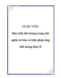 LUẬN VĂN: Bản chất tiền lương trong chủ nghĩa tư bản và biện pháp tăng tiền lương thực tế