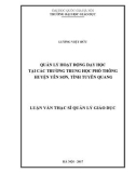 Luận văn Thạc sĩ Quản lý Giáo dục: Quản lý hoạt động dạy học tại các trường trung học phổ thông huyện Yên Sơn, tỉnh Tuyên Quang