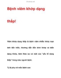 Bệnh viêm khớp dạng thấp!