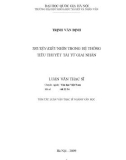 Tóm tắt Luận văn Thạc sĩ Văn học: Truyện Kiều nhìn trong hệ thống tiểu thuyết tài tử giai nhân