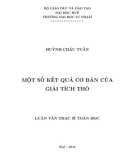 Luận văn Thạc sĩ Toán học: Một số kết quả cơ bản của giải tích thô