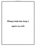 Phòng tránh đau lưng ở người cao tuổi