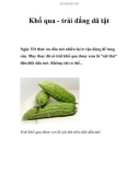 Khổ qua - trái đắng dã tật