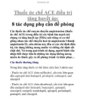 Thuốc ức chế ACE điều trị tăng huyết áp: 8 tác dụng phụ cần đề phòng