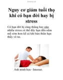 Nguy cơ giảm tuổi thọ khi có bạn đời hay bị stress