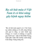 Bọ xít hút máu ở Việt Nam ít có khả năng gây bệnh nguy hiểm