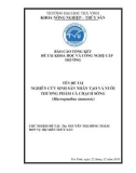 Báo cáo tổng kết đề tài khoa học và công nghệ cấp trường: Nghiên cứu sinh sản nhân tạo và nuôi thương phẩm cá chạch sông (M.siamensis)