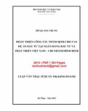 Luận văn Thạc sĩ Quản trị kinh doanh: Hoàn thiện công tác thẩm định cho vay dự án đầu tư tại Ngân hàng Đầu tư và Phát triển Việt Nam - Chi nhánh Bình Định