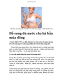 Bổ sung đủ nước cho bà bầu mùa đông