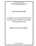 Tóm tắt Luận án Tiến sĩ Tài chính-Ngân hàng: Tác động của cấu trúc sở hữu đến khả năng sinh lời và rủi ro của ngân hàng thương mại Việt Nam