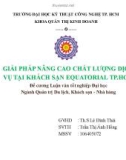 Đề tài: Giải pháp nâng cao chất lượng dịch vụ tại khách sạn Equatorial TP.HCM