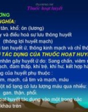 Bài giảng Thuốc hoạt huyết