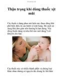 Thận trọng khi dùng thuốc xịt m