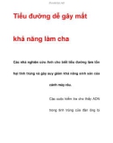 Tiểu đường dễ gây mất khả năng làm cha