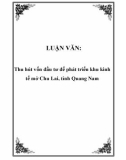 LUẬN VĂN: Thu hút vốn đầu tư để phát triển khu kinh tế mở Chu Lai, tỉnh Quang Nam