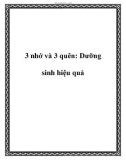 3 nhớ và 3 quên: Dưỡng sinh hiệu quả