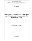 Luận văn Thạc sĩ Du lịch: Quản trị đào tạo nhân viên tác nghiệp tại các khách sạn 3 sao trên địa bàn tỉnh Thái Nguyên