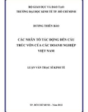 Luận văn Thạc sĩ Kinh tế: Các nhân tố tác động đến cấu trúc vốn của các doanh nghiệp Việt Nam