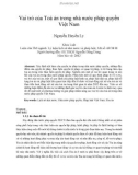Tóm tắt Luận văn Thạc sĩ Luật học: Vai trò của Tòa án trong nhà nước pháp quyền Việt Nam
