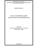 Tóm tắt luận văn Thạc sĩ Quản lý văn hóa: Quản lý lễ hội đình Lam Điền huyện Chương Mỹ, thành phố Hà Nội