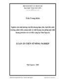 Luận văn: Nghiên cứu ảnh hưởng của liều lượng đạm, lân, kali đến sinh trưởng, phát triển, năng suất và chất lượng của giống ngô chất lượng protein cao có triển vọng tại Thái Nguyên