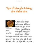 Tạo tế bào gốc không cần nhân bản