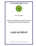 Luận án tiến sĩ: Nghiên cứu giải pháp nâng cao hiệu suất sử dụng phân đạm viên nén cho ngô tại Thanh Hóa